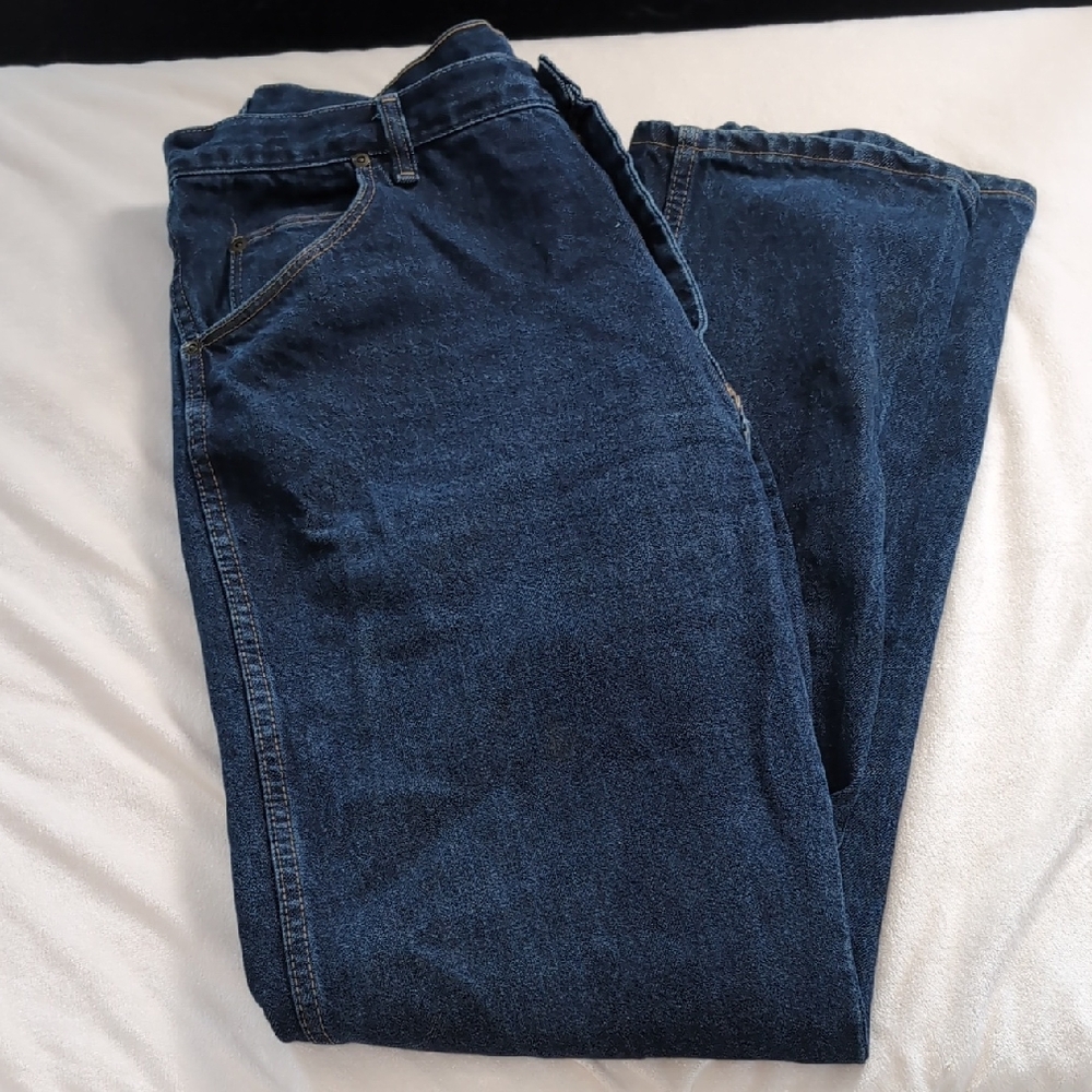 Vintage Men's Size 38X34 Wrangler Dark Wash Straight Leg Jeans